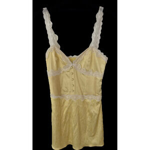 Yellow lace slip dress - handmade Mexico City